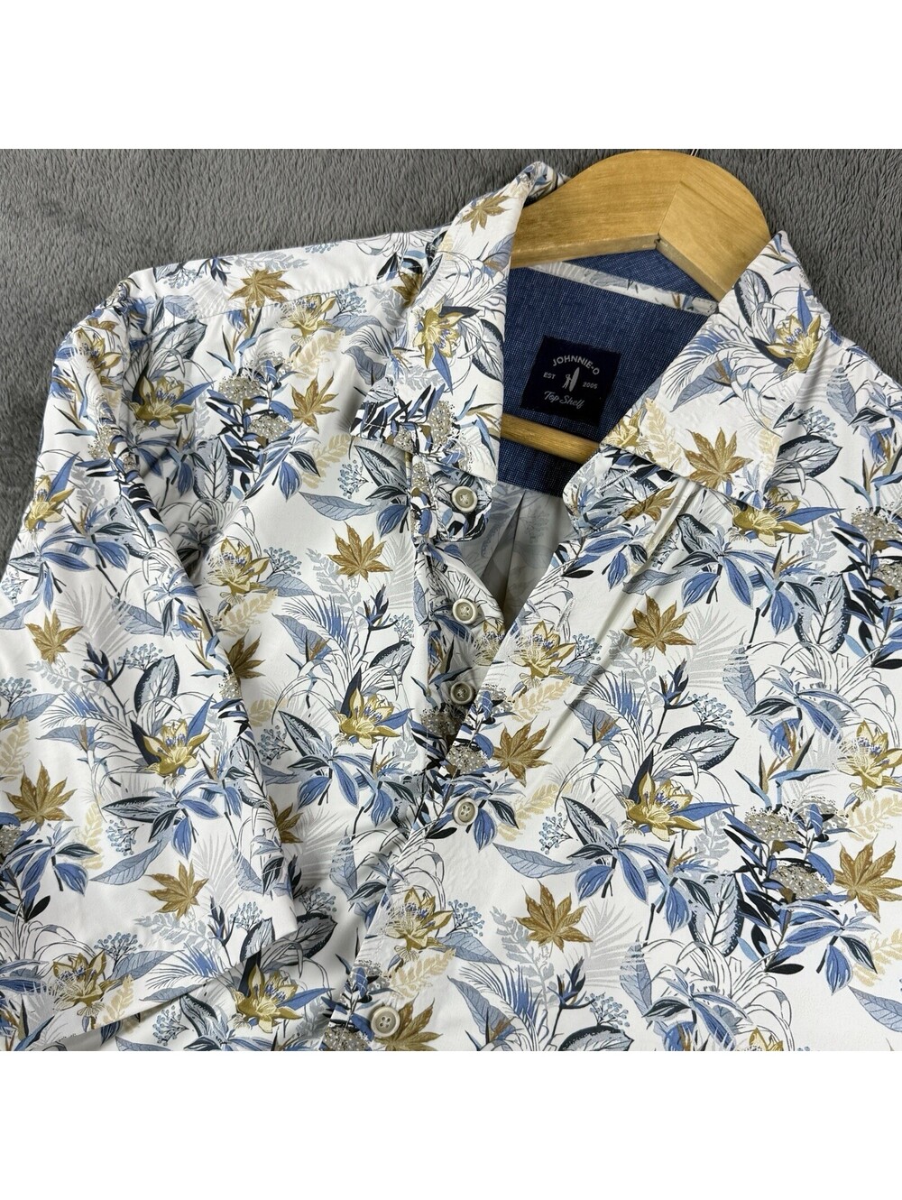 Johnnie-O Men's Chipley Top Shelf Button Up Shirt Men L Floral Print Lightweight